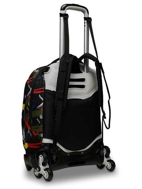 JACK FLUO BELTS Mochila trolley 3 en 1, desmontable camuflaje verde - Mochilas con ruedas