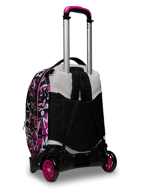 JACJ CHULKY Mochila con trolley desmontable VIOLETA ROSA - Mochilas con ruedas