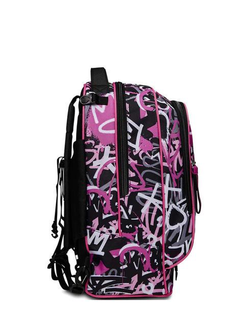 JACJ CHULKY Mochila con trolley desmontable VIOLETA ROSA - Mochilas con ruedas