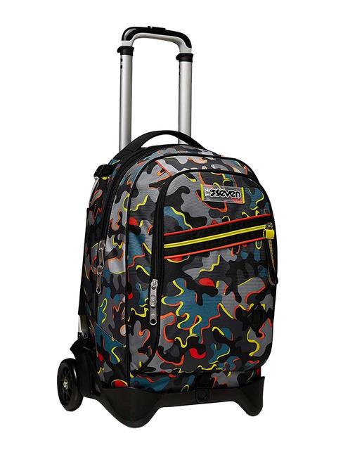 JACK DYE ON Mochila con trolley desmontable naranja roja - Mochilas con ruedas