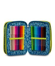 SJGANG COLOR Estuche triple compartimento con School Kit amarillo - Estuches y Accesorios - 5