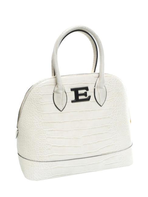 NEVE Bolso estilo Bugatti con estampado de cocodrilo blanco - Bolsos Mujer