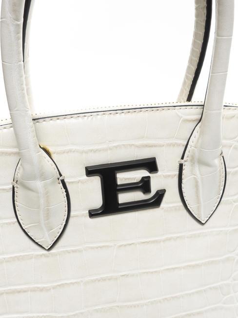 NEVE Bolso estilo Bugatti con estampado de cocodrilo blanco - Bolsos Mujer