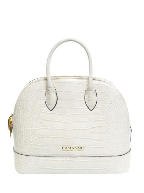 NEVE Bolso estilo Bugatti con estampado de cocodrilo blanco - Bolsos Mujer