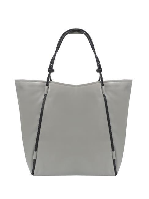 SINFONIA Bolso de hombro shopper de piel piedra - Bolsos Mujer