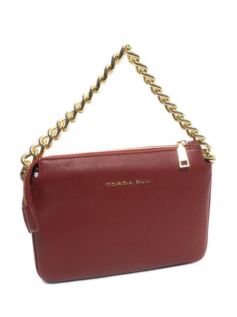 MILANO Bolso de piel con tachuelas rojo oscuro - Bolsos Mujer