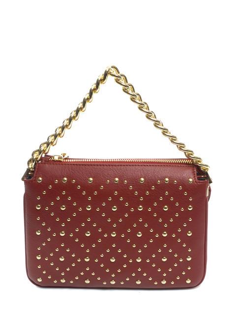 MILANO Bolso de piel con tachuelas rojo oscuro - Bolsos Mujer