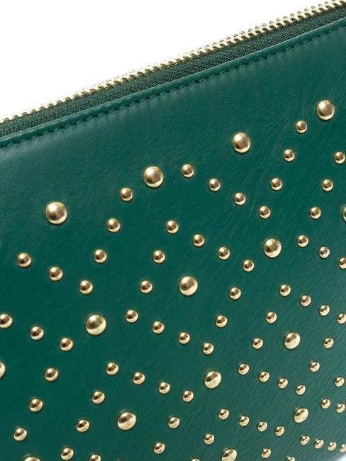 MILANO Bolso de piel con tachuelas verde - Bolsos Mujer