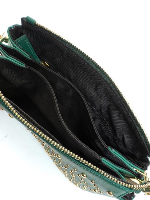 MILANO Bolso de piel con tachuelas verde - Bolsos Mujer