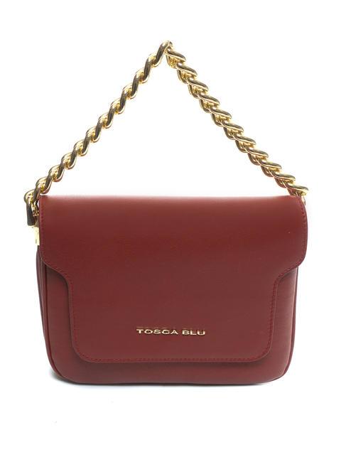 MILANO Bolso bandolera con asa de cadena rojo oscuro - Bolsos Mujer