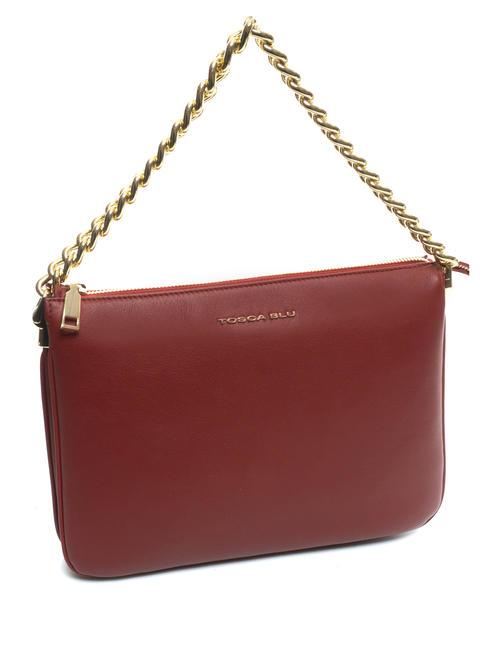 MILANO Bolso de piel con bandolera rojo oscuro - Bolsos Mujer