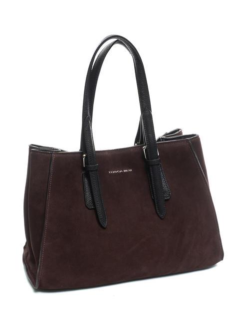 BRUGES Bolso tote grande de ante Burdeos - Bolsos Mujer