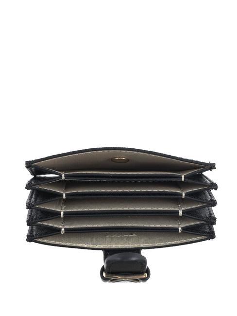   tarjetero efecto saffiano NEGRO - Carteras Mujer