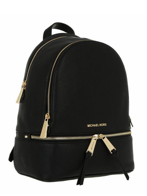 RHEA Mochila de cuero negro - Bolsos Mujer