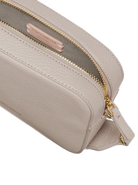 TEBE Bolso bandolera en piel texturizada rosa polvo - Bolsos Mujer