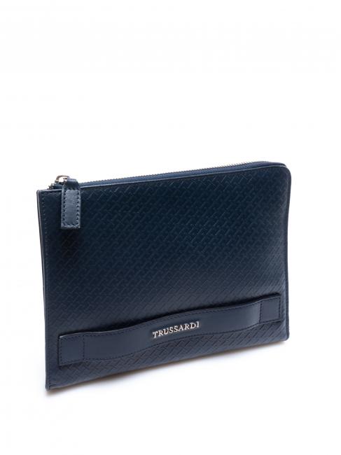 CAMPIONARIO Bolso de mano de piel estampada azul - Carteras de mano & Neceser