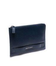 TRUSSARDI CAMPIONARIO Bolso de mano de piel estampada azul - Carteras de mano & Neceser - 2