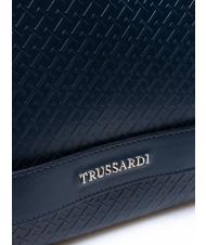 TRUSSARDI CAMPIONARIO Bolso de mano de piel estampada azul - Carteras de mano & Neceser - 3
