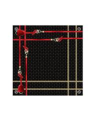 POLLINI TWILL CHAIN Pañuelo estampado negro y rojo - Bufandas - 4