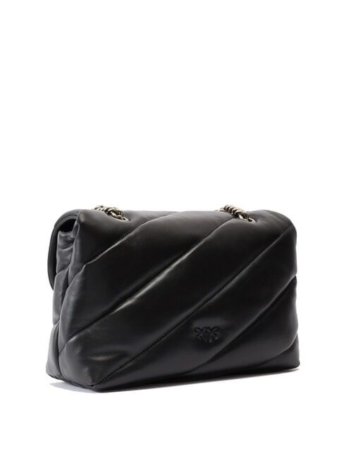 CLASSIC LOVE PUFF Bolso de napa negro-plata vieja - Bolsos Mujer