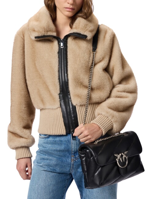 CLASSIC LOVE PUFF Bolso de napa negro-plata vieja - Bolsos Mujer