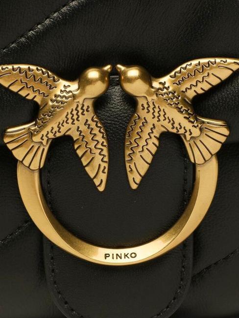 MINI LOVE BAG Bolsa de napa negro-oro antiguo - Bolsos Mujer