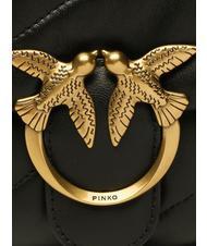 PINKO MINI LOVE BAG Bolsa de napa negro-oro antiguo - Bolsos Mujer - 4