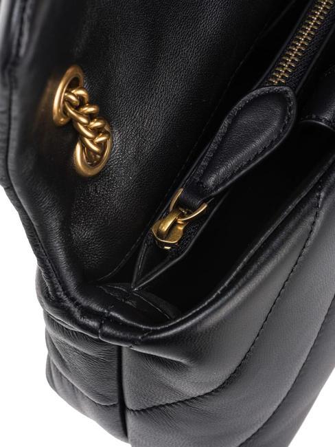 MINI LOVE BAG Bolsa de napa negro-oro antiguo - Bolsos Mujer