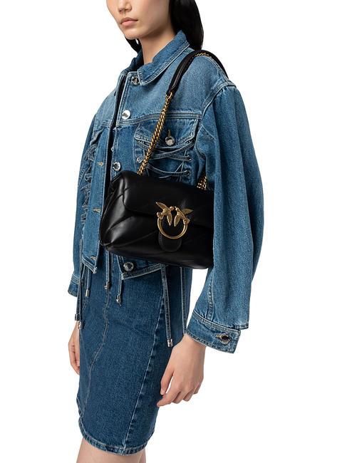 MINI LOVE BAG Bolsa de napa negro-oro antiguo - Bolsos Mujer