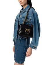 PINKO MINI LOVE BAG Bolsa de napa negro-oro antiguo - Bolsos Mujer - 6