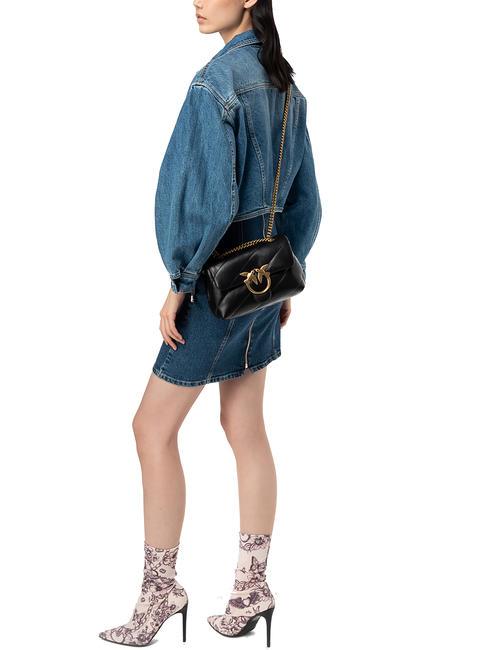 MINI LOVE BAG Bolsa de napa negro-oro antiguo - Bolsos Mujer