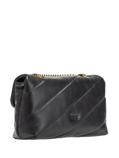 CLASSIC LOVE PUFF Bolso de napa negro-oro antiguo - Bolsos Mujer