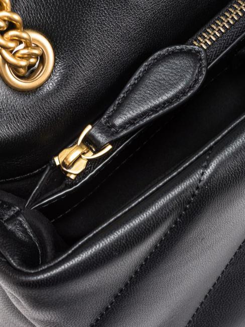 CLASSIC LOVE PUFF Bolso de napa negro-oro antiguo - Bolsos Mujer