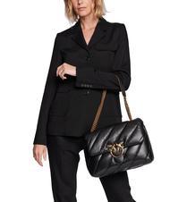 PINKO BIG LOVE PUFF Bolso de napa negro-oro antiguo - Bolsos Mujer - 6