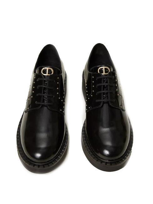 STUDS Zapato de piel con cordones negro - Zapatos Mujer