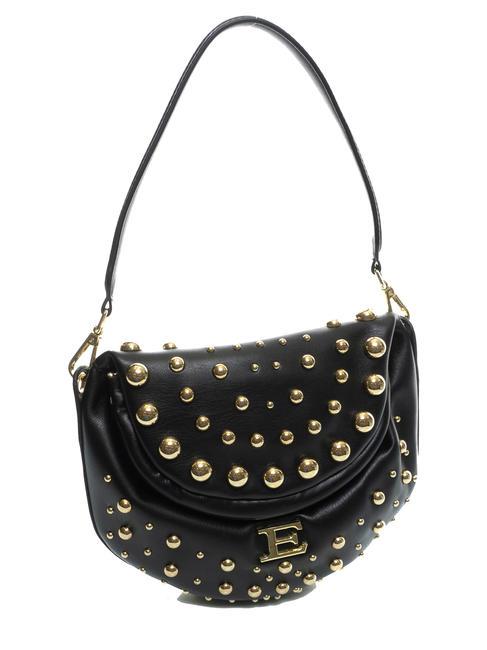 PRINCESS Bolso con solapa y tachuelas oro negro - Bolsos Mujer