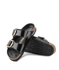 BIRKENSTOCK ARIZONA Big Buckle Sandalia babucha de piel brillo negro - Zapatos unisex - 8