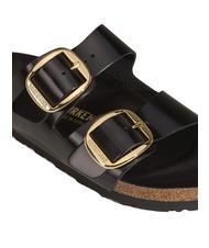 BIRKENSTOCK ARIZONA Big Buckle Sandalia babucha de piel brillo negro - Zapatos unisex - 7