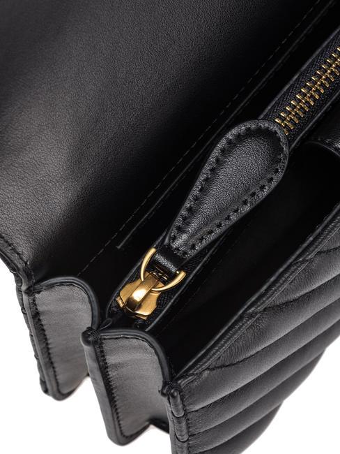 MINI LOVE BAG Una bolsa de chevron negro-oro antiguo - Bolsos Mujer