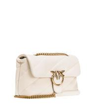 PINKO MINI LOVE BAG Bolsa de napa blanco seda-oro antiguo - Bolsos Mujer - 2