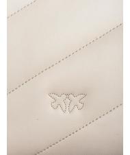 PINKO MINI LOVE BAG Bolsa de napa blanco seda-oro antiguo - Bolsos Mujer - 4