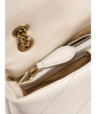 PINKO MINI LOVE BAG Bolsa de napa blanco seda-oro antiguo - Bolsos Mujer - 5