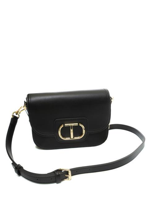 OVAL T Bandolera con solapa negro - Bolsos Mujer