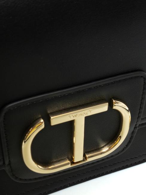 OVAL T Bandolera con solapa negro - Bolsos Mujer