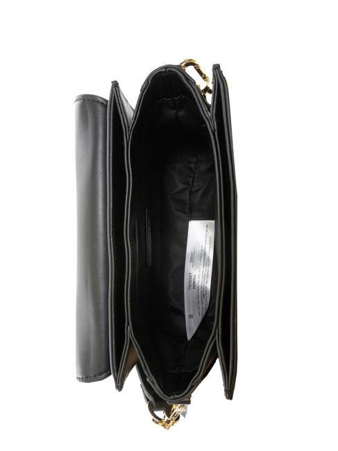 OVAL T Bandolera con solapa negro - Bolsos Mujer