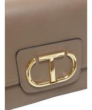 TWINSET OVAL T Bandolera con solapa gris pardo - Bolsos Mujer - 3