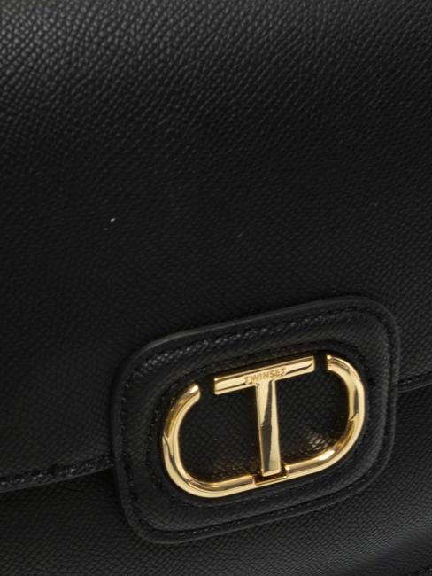 OVAL T Bolso bandolera con solapa negro - Bolsos Mujer