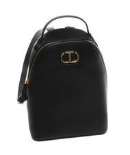 TWINSET OVAL T Mochila de cuero negro - Bolsos Mujer - 3