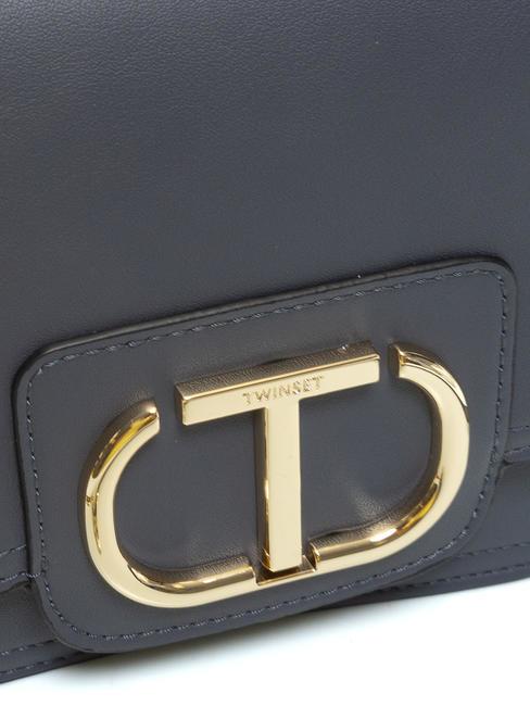 OVAL T Bandolera con solapa gris azulado - Bolsos Mujer