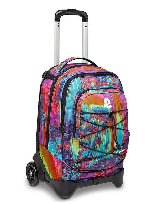 NEW PLUG FANTASY Mochila trolley desmontable, 2 ruedas multicolor digital - Mochilas con ruedas